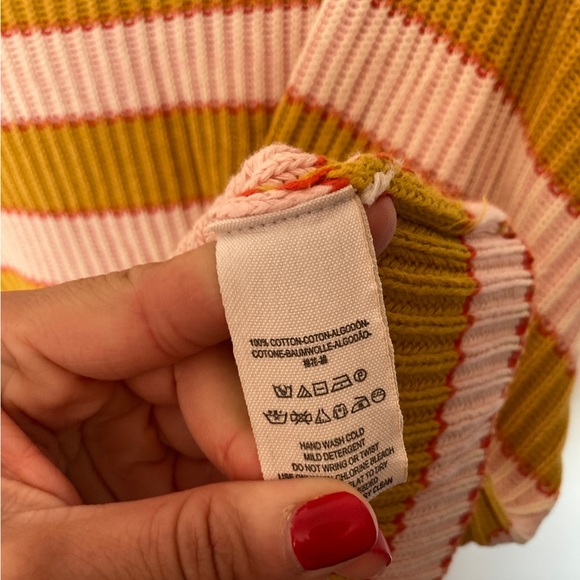 Free People Just My Stripe Sweater Sz M - Picture 6 of 9